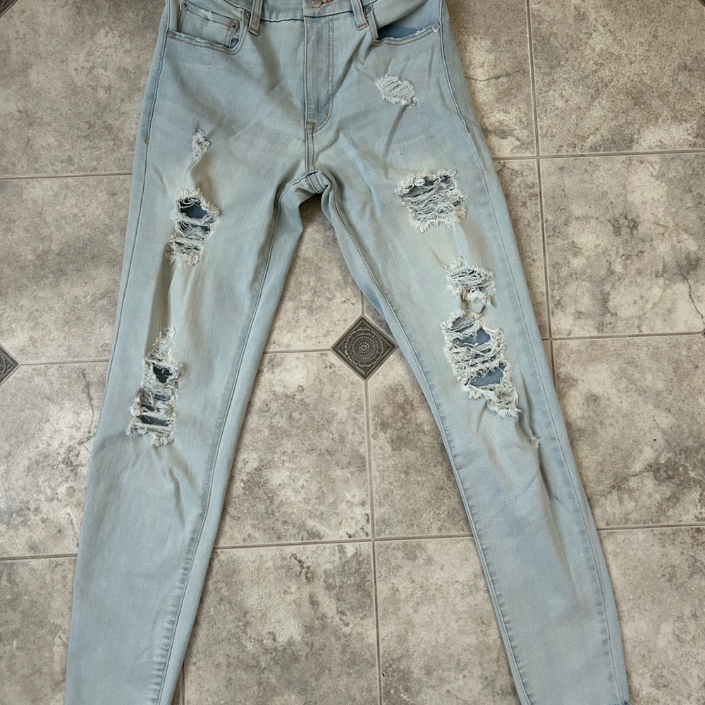 Aeropostale Light Blue Distressed Skinny Jeans